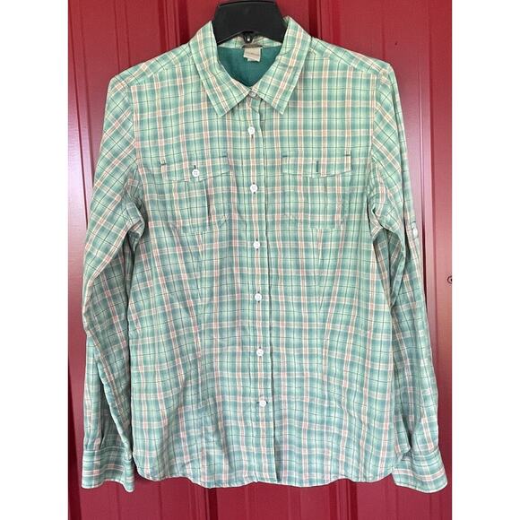 Duluth Trading Company Top Plaid Vented Roll Tab Fishing Outdoors Shirt Medium - Picture 1 of 6